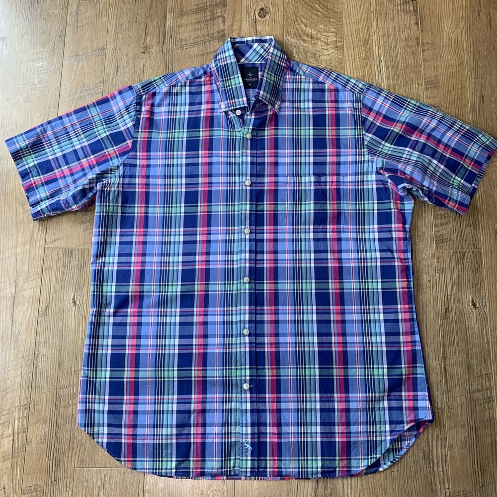 Tailorbyrd Plaid Short-Sleeve Sport Shirt
